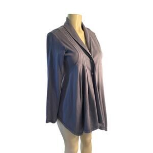 Vintage Women M CMC Color Me Cotton Gray Jacket Coat Draped Button Lagenlook